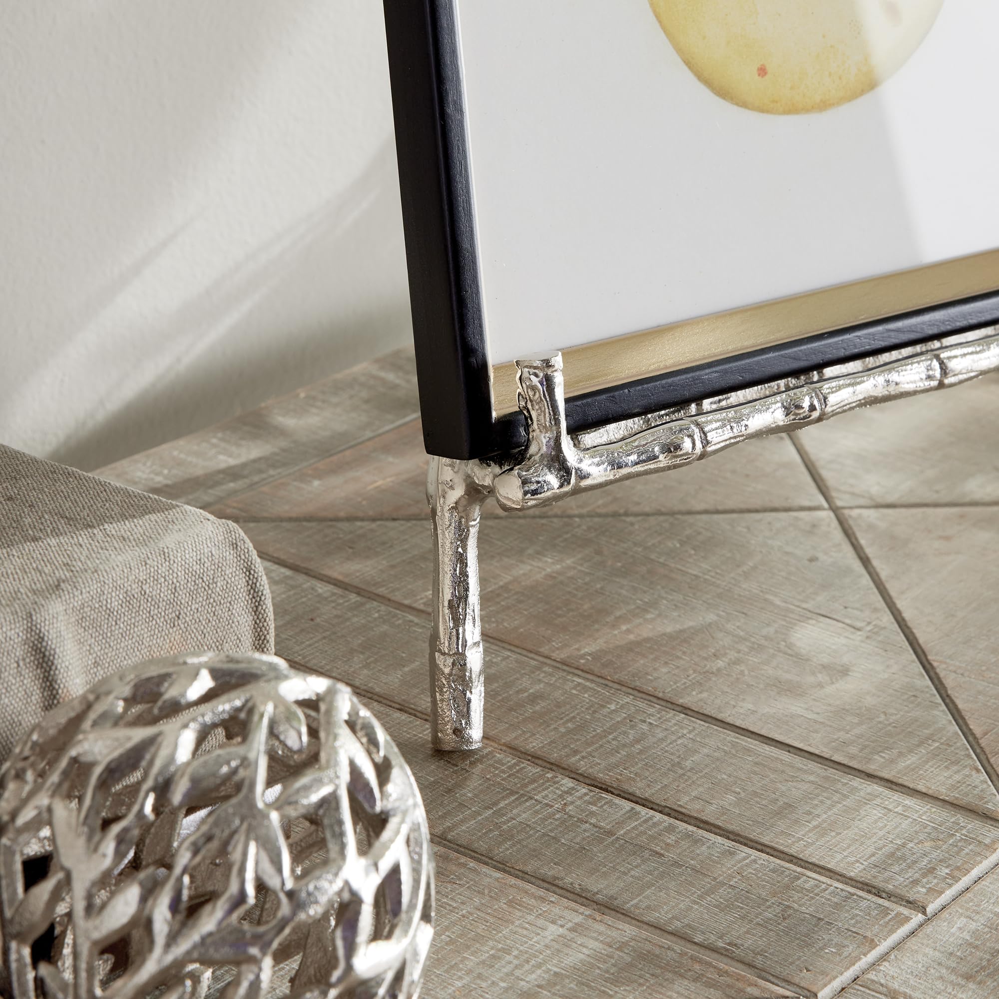 Napa Home & Garden Baldwin Medium Silver Display Easel - Perfect for Artwork, Photos, and Signage in Galleries, Studios, and Home Decor
