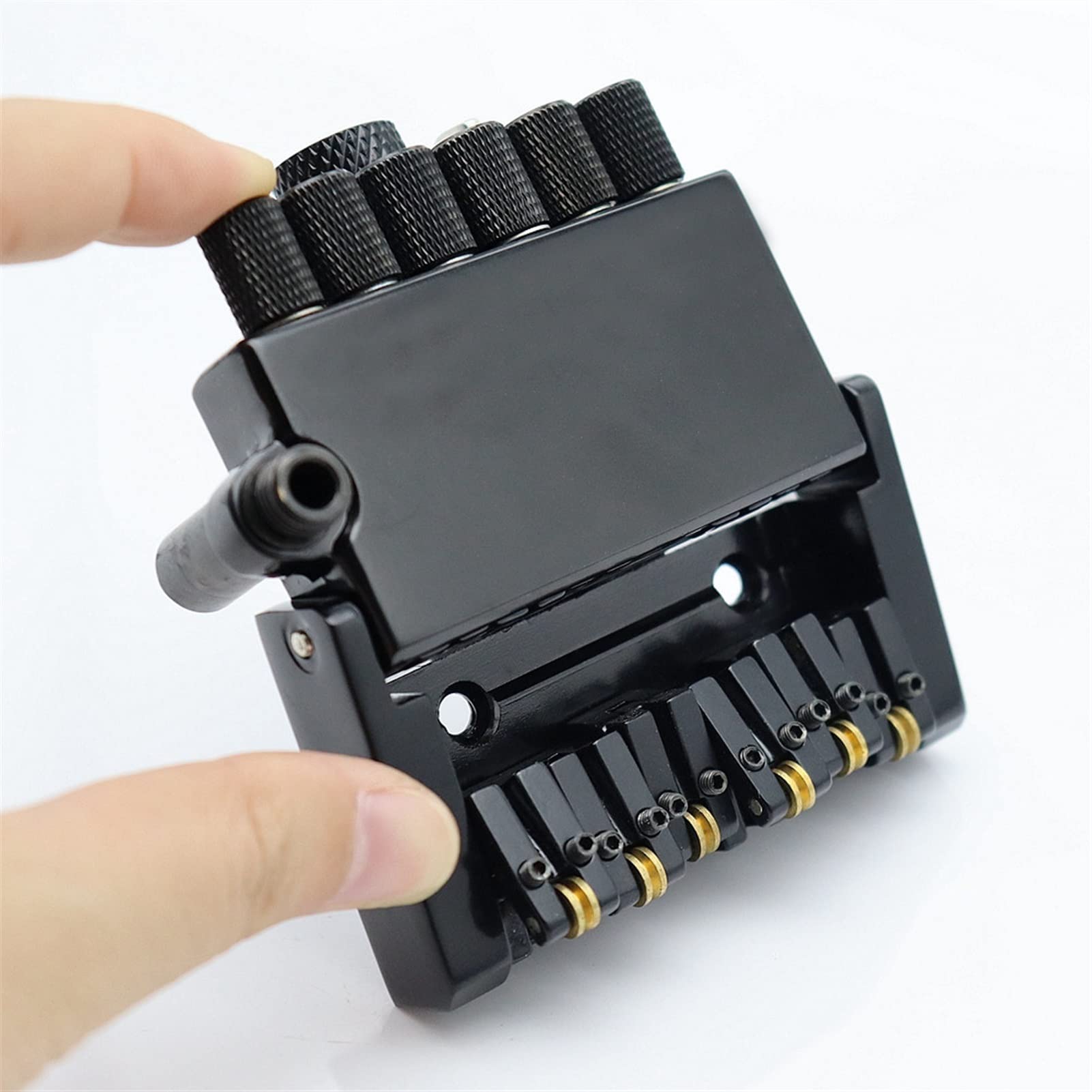 6 String Headless Electric Guitar Bridge Tailpiece Roller Saddle Set - Black | Perfect for Guitar Upgrades & DIY Repairs