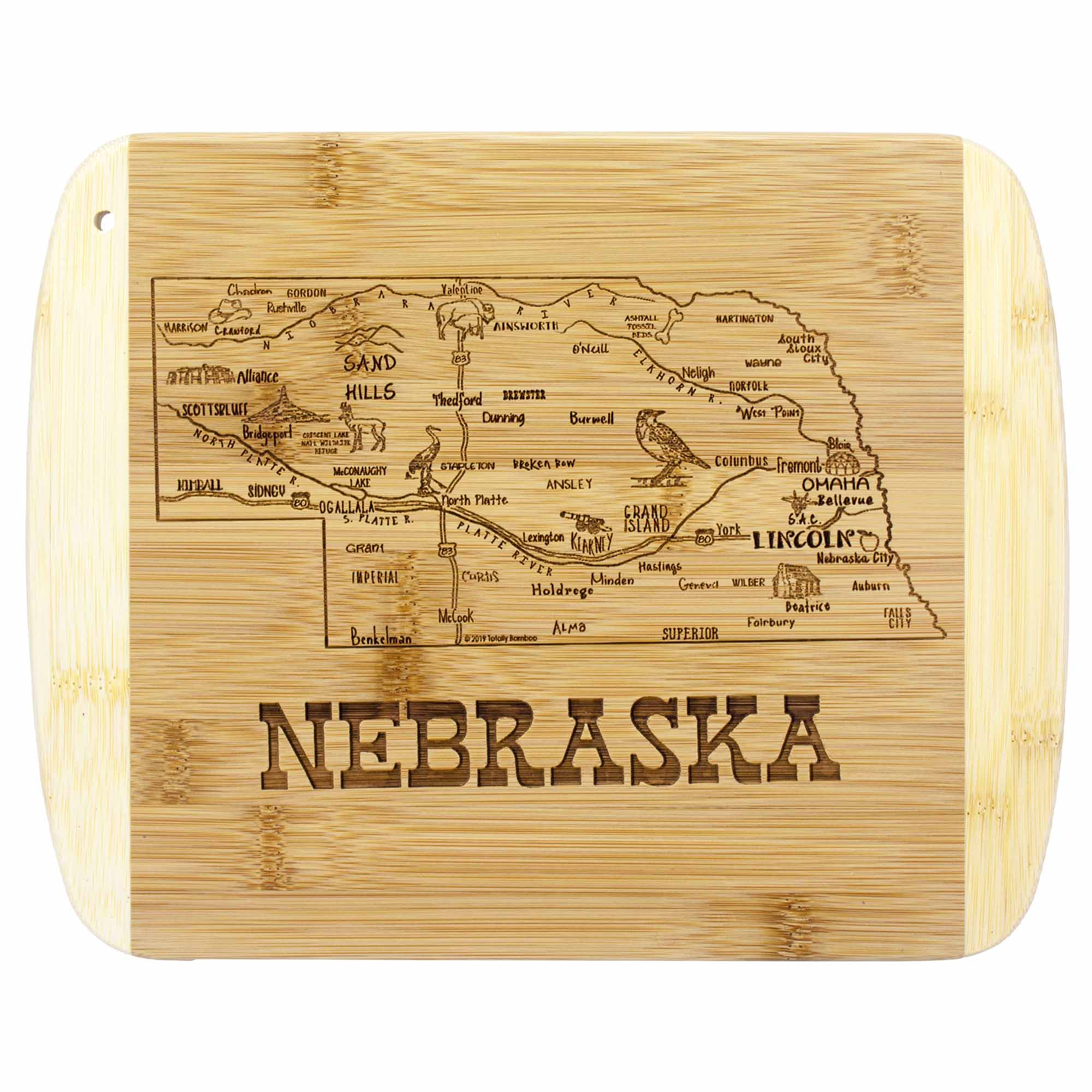 Premium Nebraska-Themed Wooden Cutting Board - 11