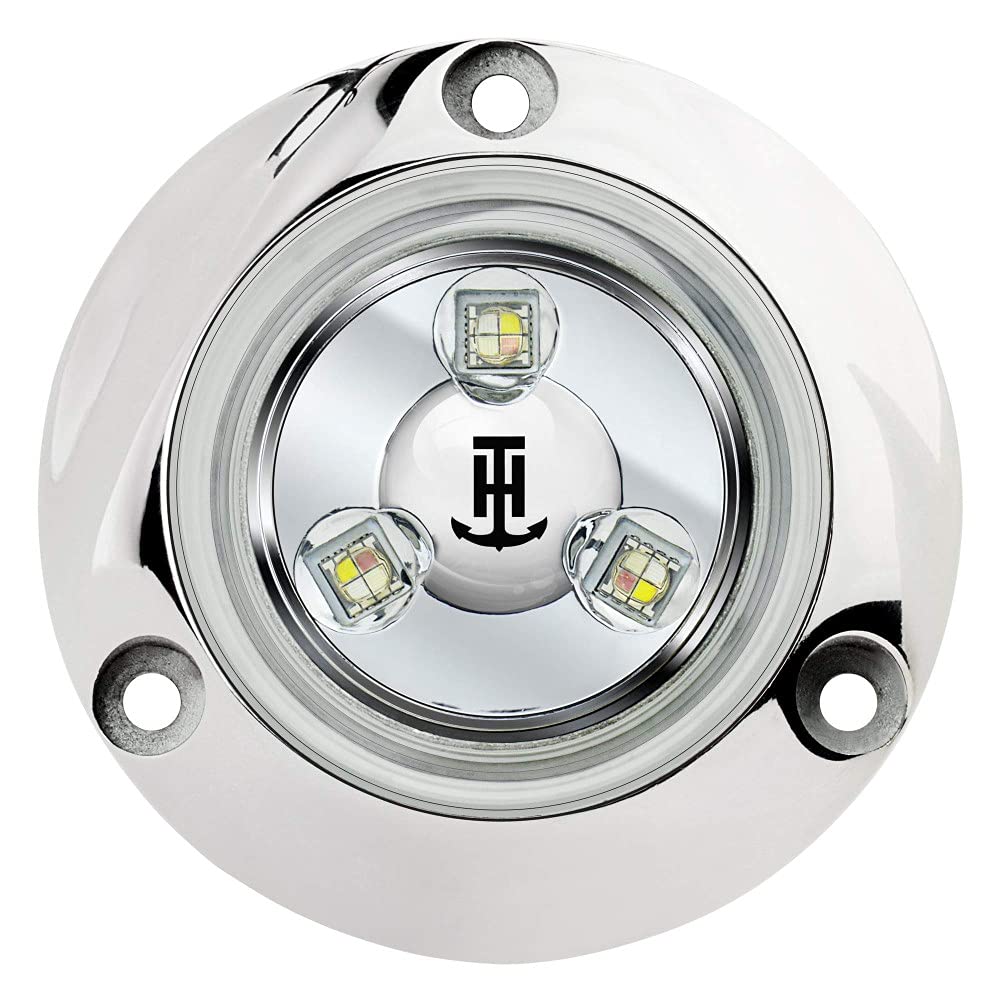 T-H Marine LED-32484-DP 316 Stainless Steel Mini-LED Underwater Light - RGBW Color Changing Boat Lights for Pontoon, Dock & Pool Decoration | Marine Grade Waterproof Lighting