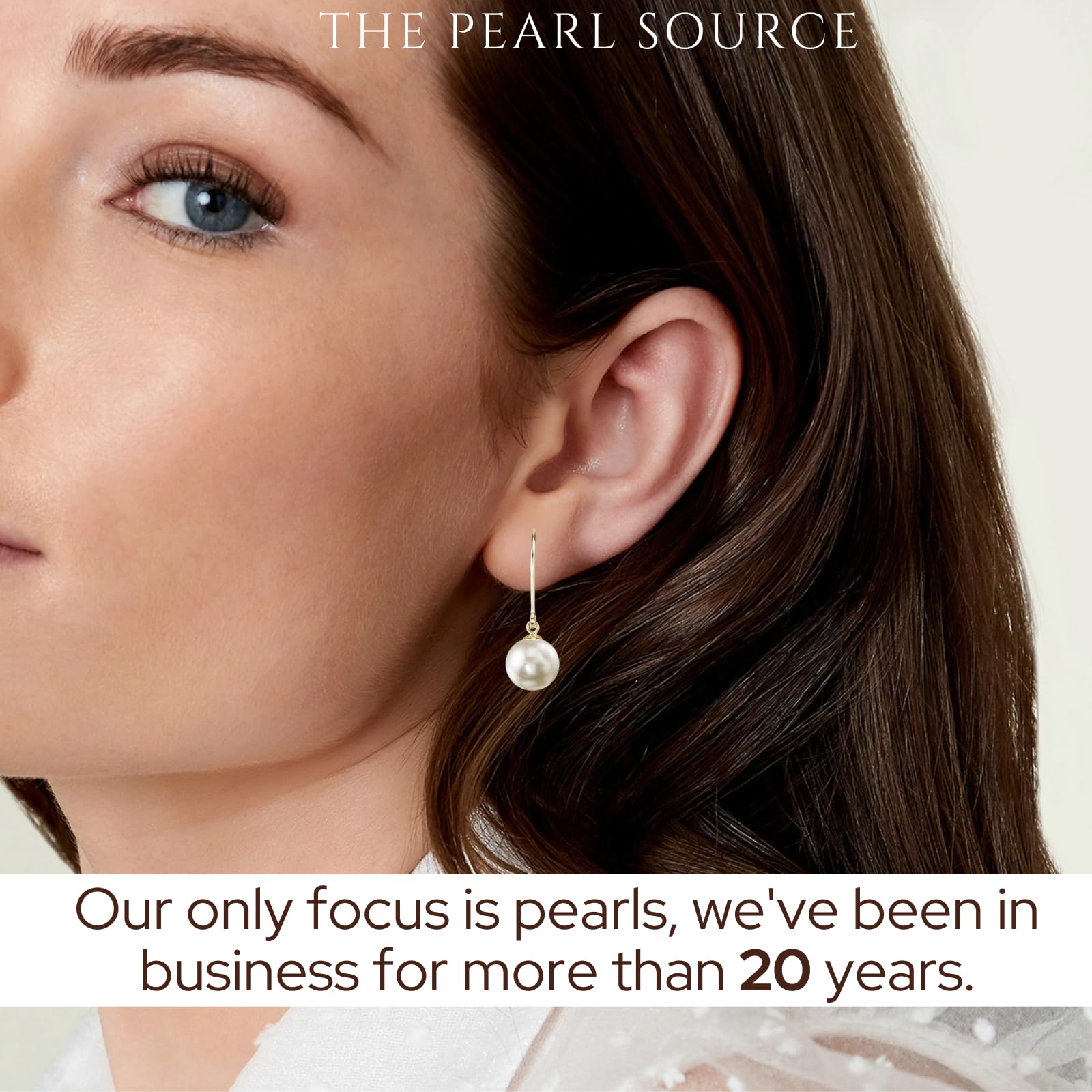 7.5-8.0mm White Japanese Akoya Cultured Pearl Earrings for Women - 14K Gold Leverback Hypoallergenic Earrings | Genuine Pearl Jewelry Gifts for Christmas, Anniversary & Special Occasions | Perfect for Weddings, Parties & Formal Events