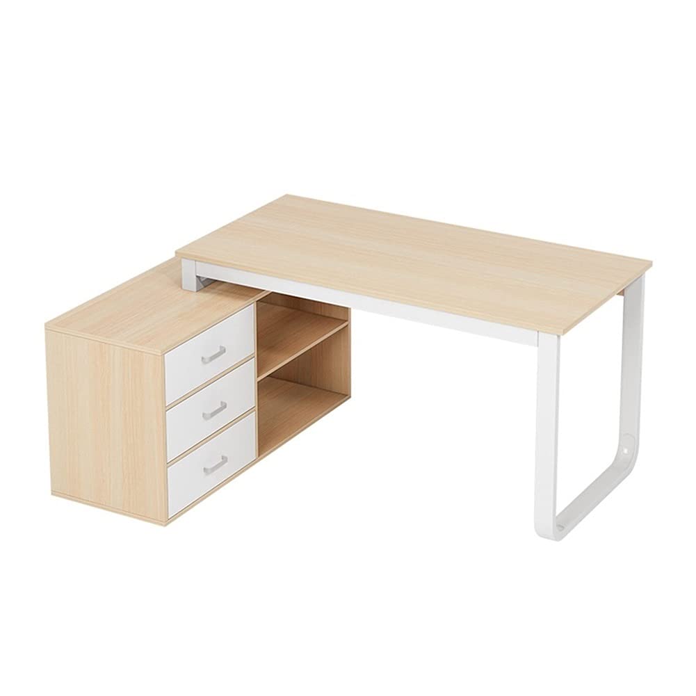 FEANG L-Shape Computer Desk with 3 Drawers - Sturdy Gaming & Writing Desk for Home Office, Study Table & Workstation - Perfect for Small Spaces, Gaming Setups & Remote Work