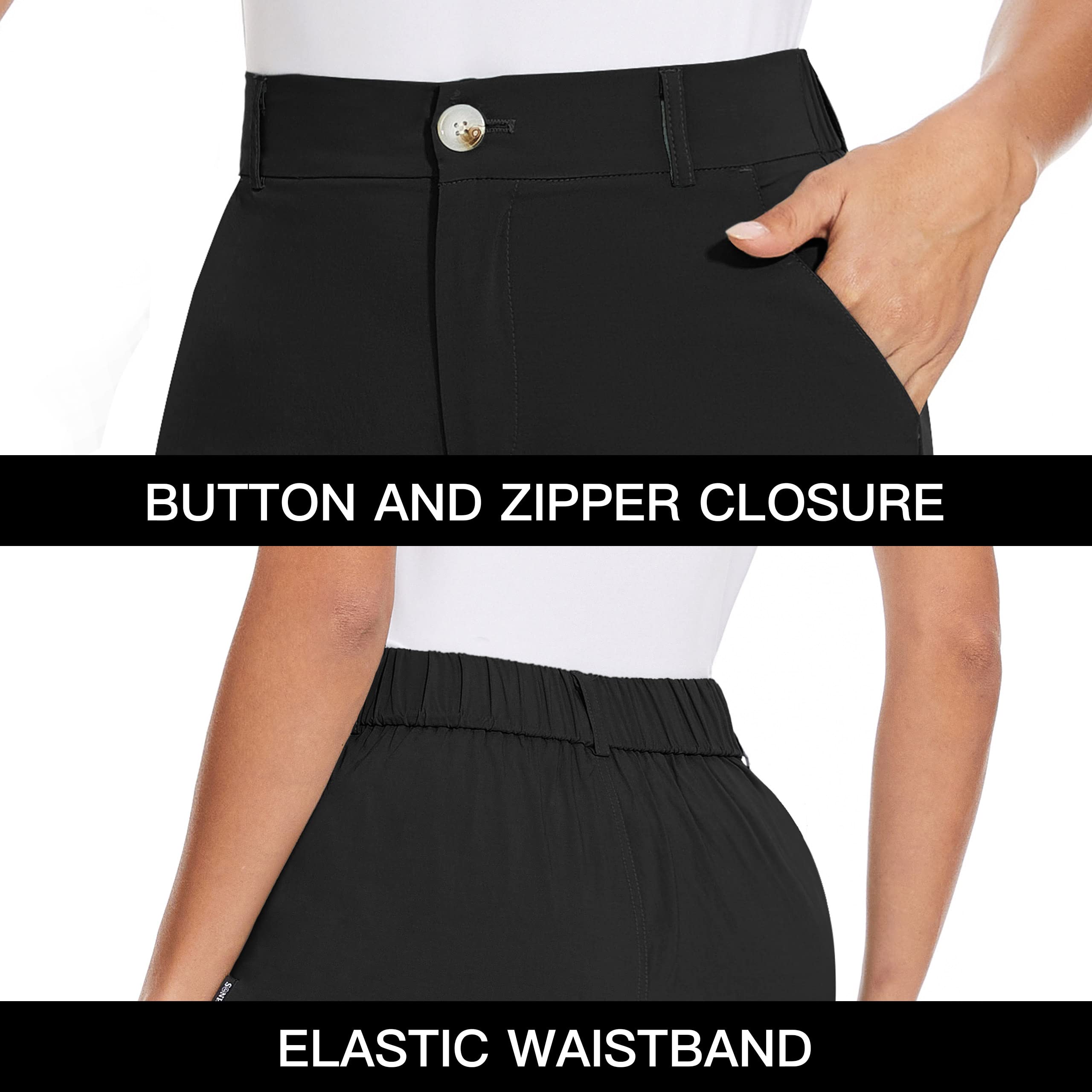 Soneven Women's High Waist Stretch Bermuda Cargo Shorts with Zip Pockets - Lightweight Convertible Hiking Pants for Golf, Outdoor Sports & Summer Activities | Perfect for Camping, Travel & Casual Wear