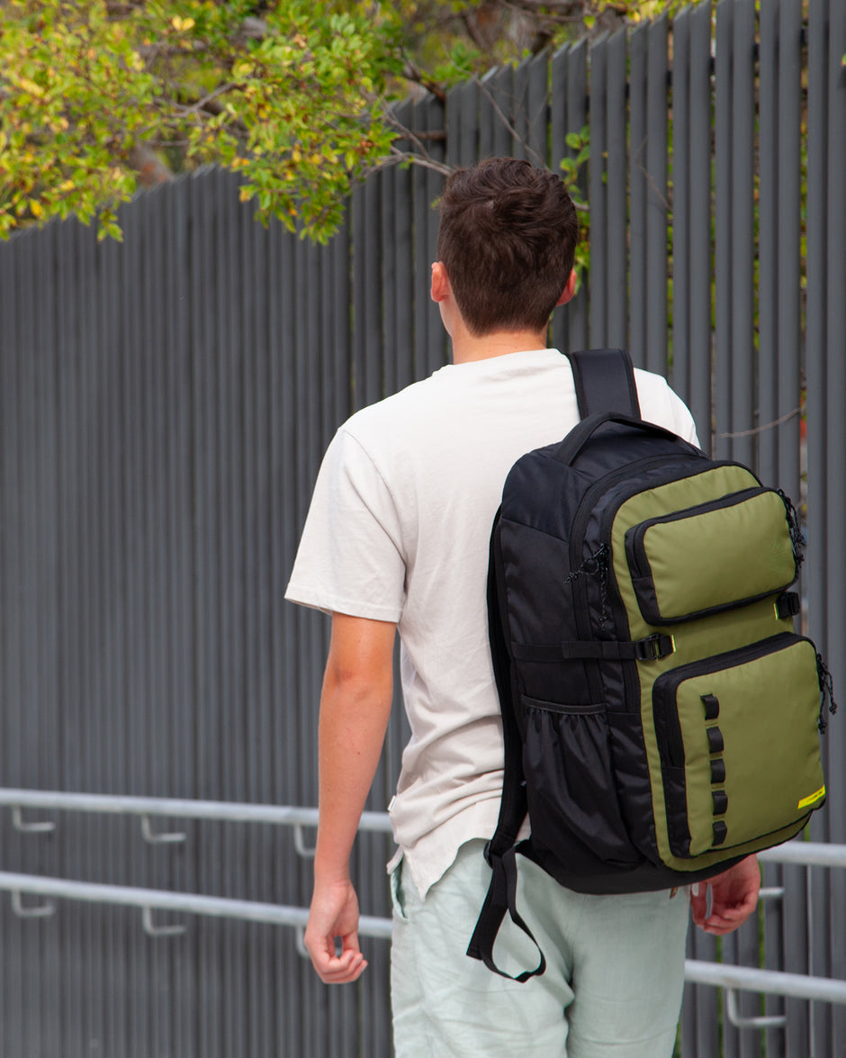 Caribee 64641 Storm 38L Waterproof Overnight Backpack - Olive/Black - Perfect for Travel, Hiking & Outdoor Adventures