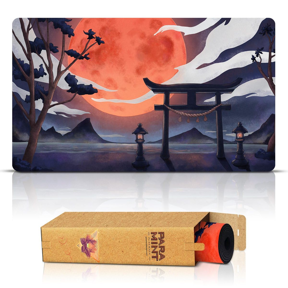 Blood Moon Torii Gate MTG Playmat - Magic The Gathering Playmat for MTG, YuGiOh & TCG Games - Premium Original Art Gaming Mat - Perfect for Tournaments, Game Nights & Collectors