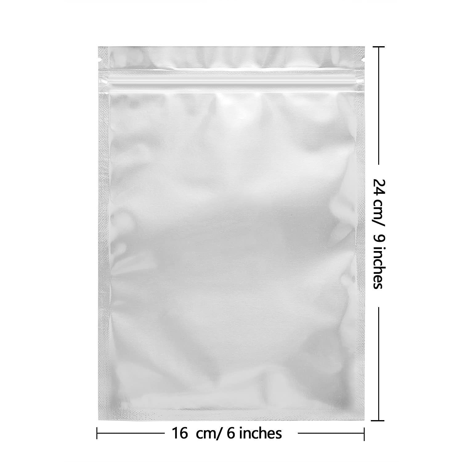 100 Pack 6x9 Inch Mylar Bags for Food Storage - Resealable Smell Proof Bags with Clear Window | Aluminum Foil Packaging Pouch | Great for Emergency Food, Camping, Vacuum Sealing & Long Term Storage (Silver)
