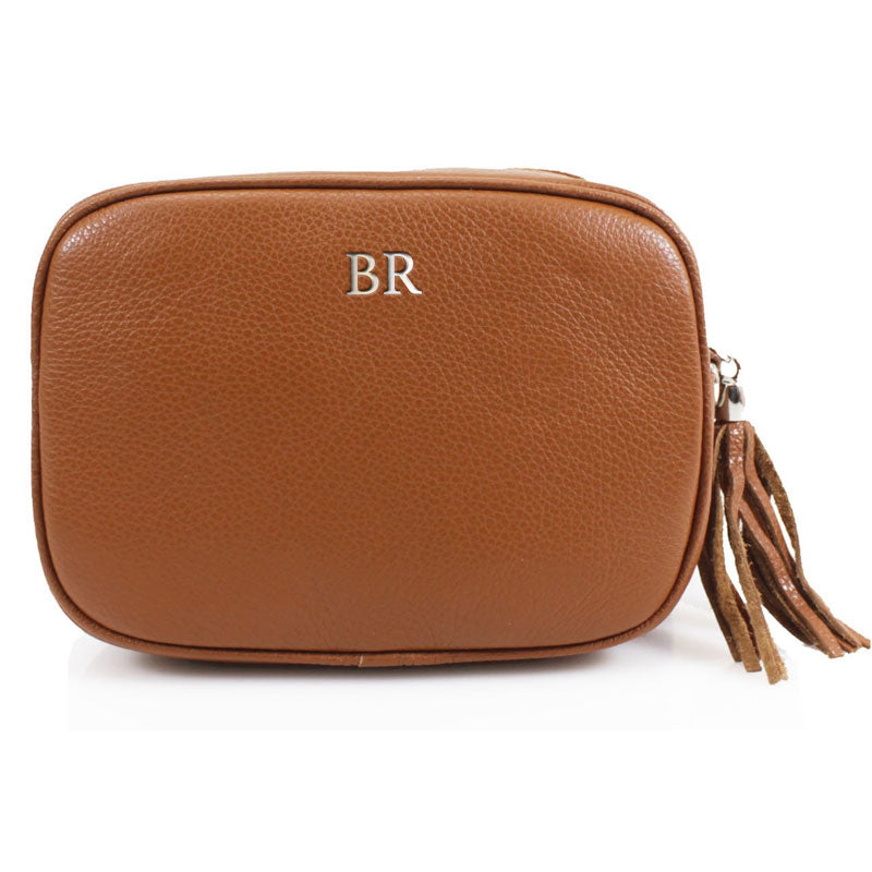 Carnaby Of London Embossed Silver Initial Crossbody Bag for Women - Stylish Monogram Purse with Adjustable Strap, Perfect for Work, Travel & Everyday Use