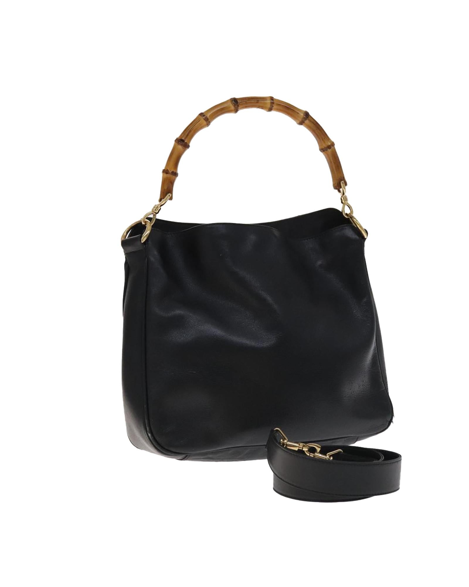 Luxury Bamboo Leather Handbag with Gold Accents & Adjustable Shoulder Strap - Elegant Women's Crossbody Purse for Work, Travel & Evening Events