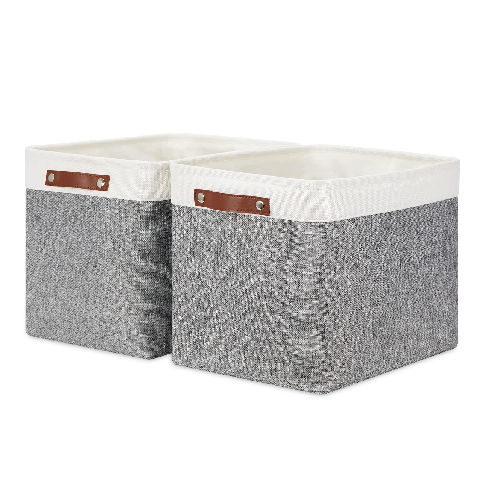 Foldable Fabric Storage Baskets [2 Pack] - 16