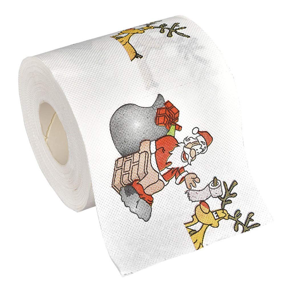 Eco-Friendly Christmas Roll Paper Napkins - Colorful Creative Dinner Place Mats for 4 (Multicolor, One Size) - Perfect for Holiday Parties, Festive Table Settings & Christmas Decorations