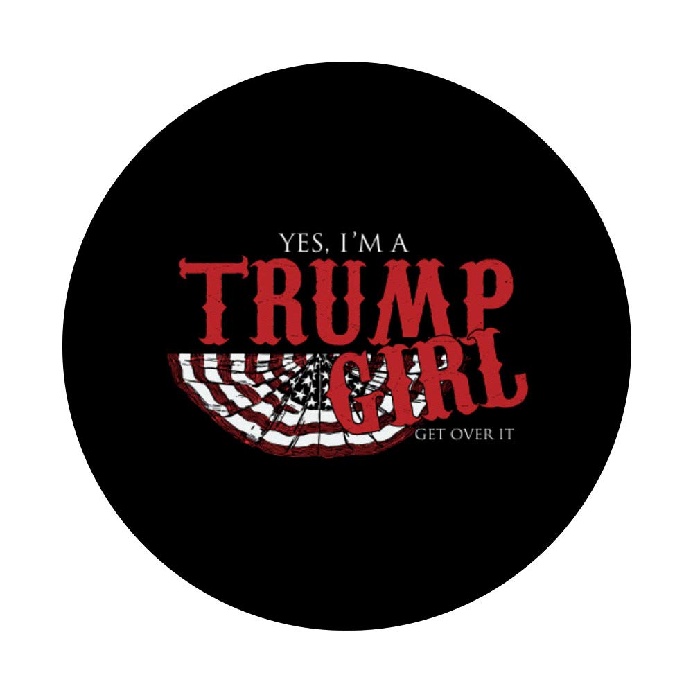 USA Patriotic Proud Trump Girl Vote America Flag Design PopSockets Swappable PopGrip - Perfect for Phone Cases, Laptops & Political Campaigns | Show Your American Pride