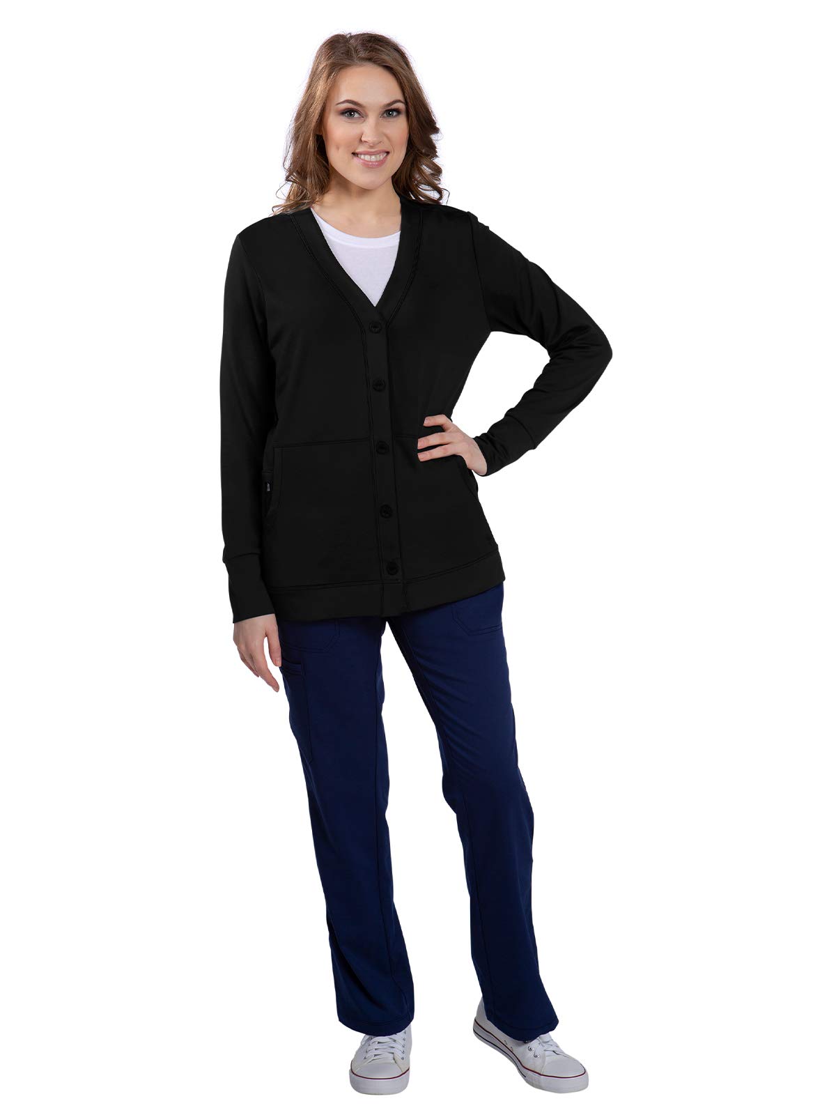 Healing Hands Women's 5077 Becca Jacket - Medical Cardigan Buttoned Scrub Jacket for Nurses & Healthcare Professionals | Comfortable Workwear for Hospitals & Clinics