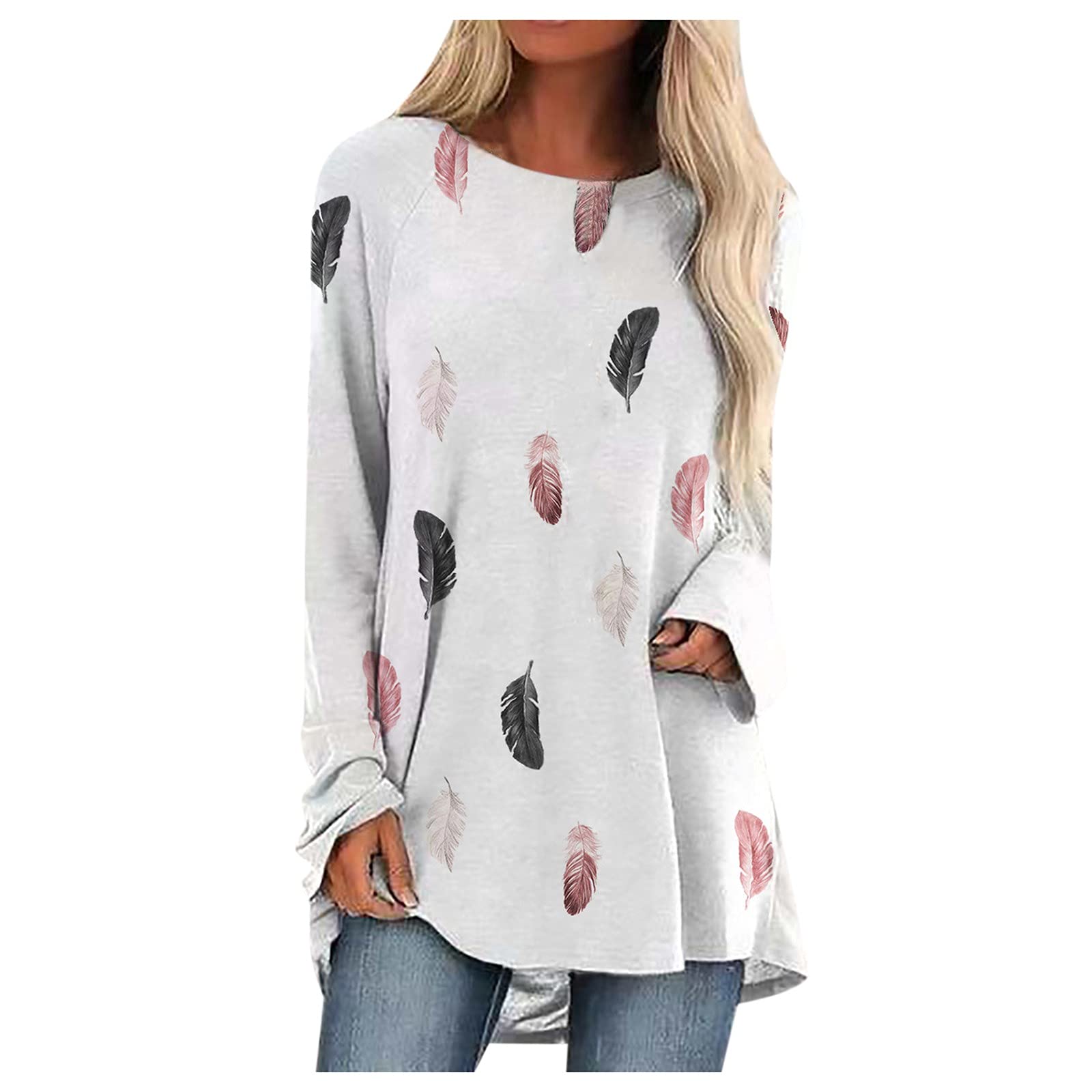 Women's Long Sleeve Tunic Tops for Leggings - Casual Loose Fit O-Neck T-Shirts | Perfect for Yoga, Workout & Everyday Wear