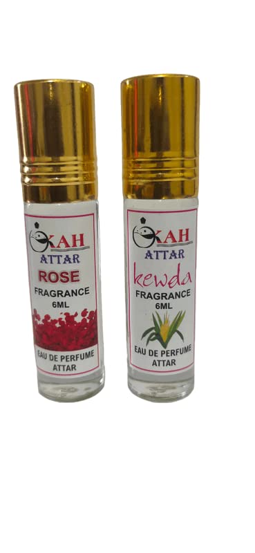 Pure Rose Kewda Attar 6ml - Natural Floral Perfume Oil for Women & Men | Long-Lasting Fragrance for Daily Wear, Special Occasions & Aromatherapy