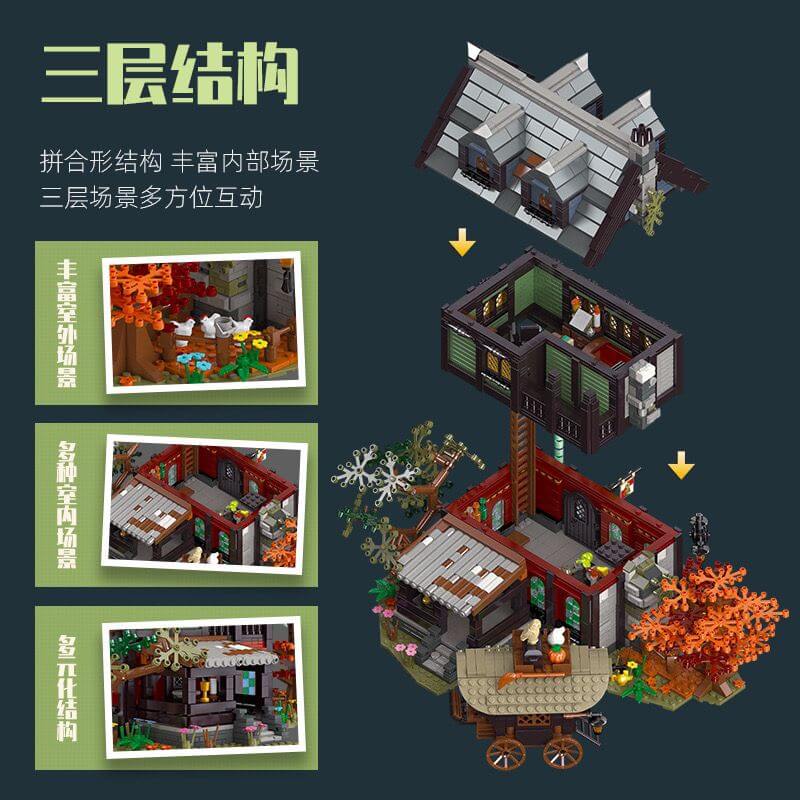 JIE STAR 89148 Medieval Style Hotel Building Blocks Set - Castle Themed DIY Toy for Kids & Adults - Perfect for Creative Play, Home Decor & Collector's Display