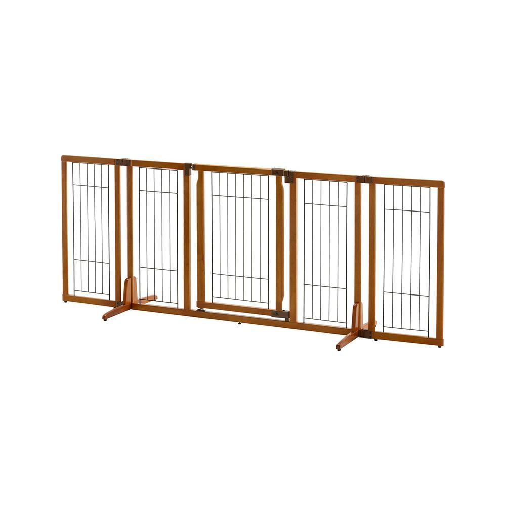 Freestanding High Pet Gate with Door - Extra Wide & Sturdy Safety Barrier for Dogs & Cats - Perfect for Doorways, Hallways & Stairs