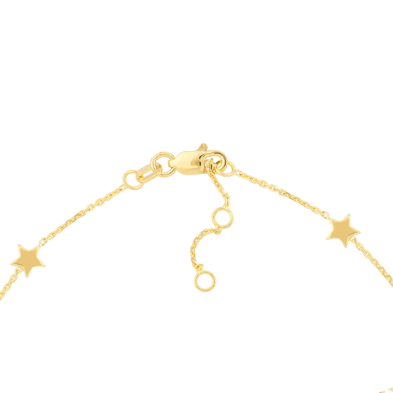 14K Yellow Gold Mini Star Station Bracelet for Women - Dainty Gold Star Charm Bracelet for Everyday Wear & Gifts - Perfect for Layering, Birthdays, Anniversaries