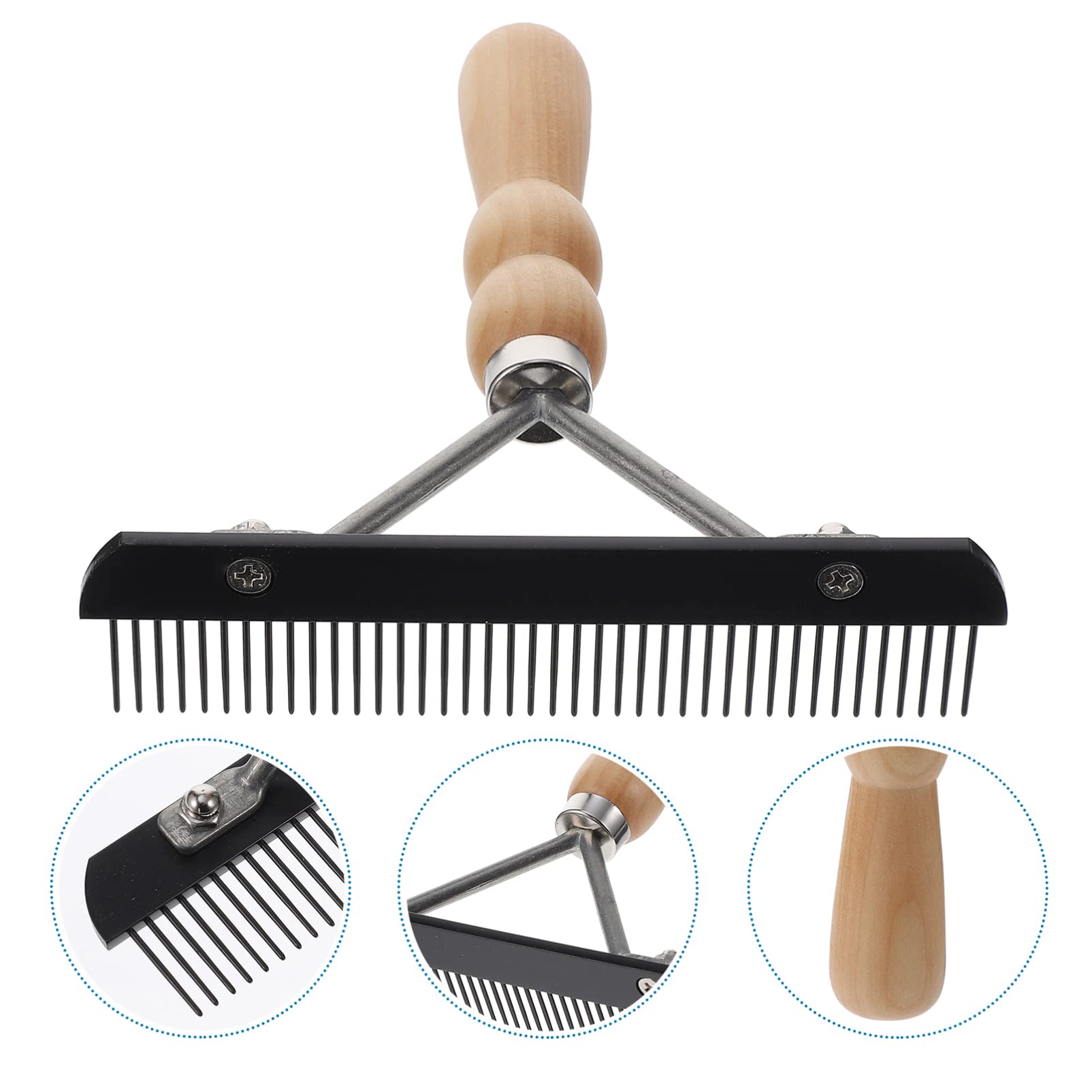 Premium Dog Deshedding Brush & Cat Grooming Tool - Gentle Wooden Grass Rake Comb for Pet Hair Removal - Perfect for Shedding Control & Matting Prevention - Ideal for Home Grooming & Professional Pet Care