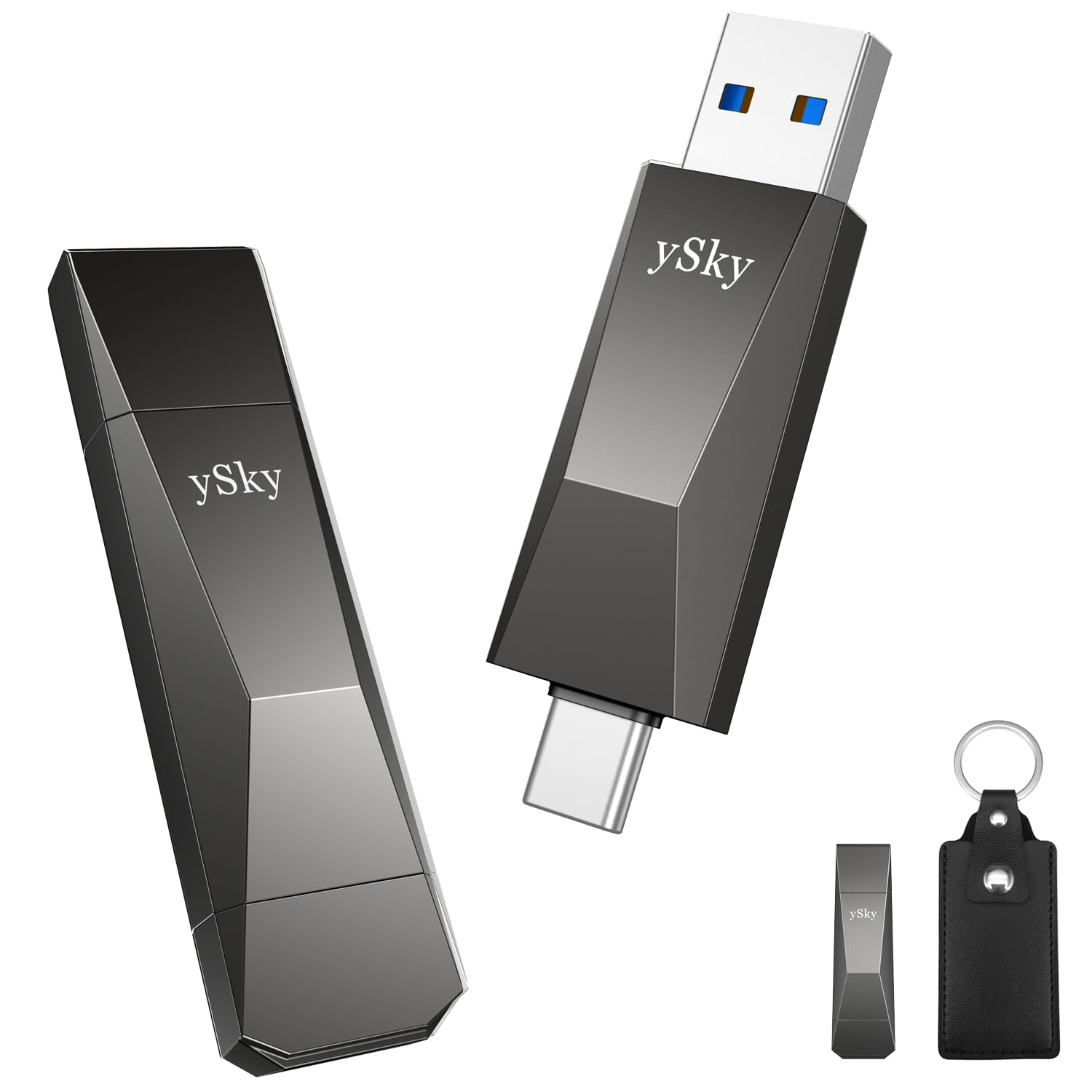 512GB USB 3.2 Flash Drive - 1000MB/s High-Speed USB-C & USB 3.2 Gen 2 Dual Interface Thumb Drive - Portable SSD Memory Stick for iPhone 15 Series, MacBook, Laptops - Perfect for Photo Storage, File Transfer & Data Backup