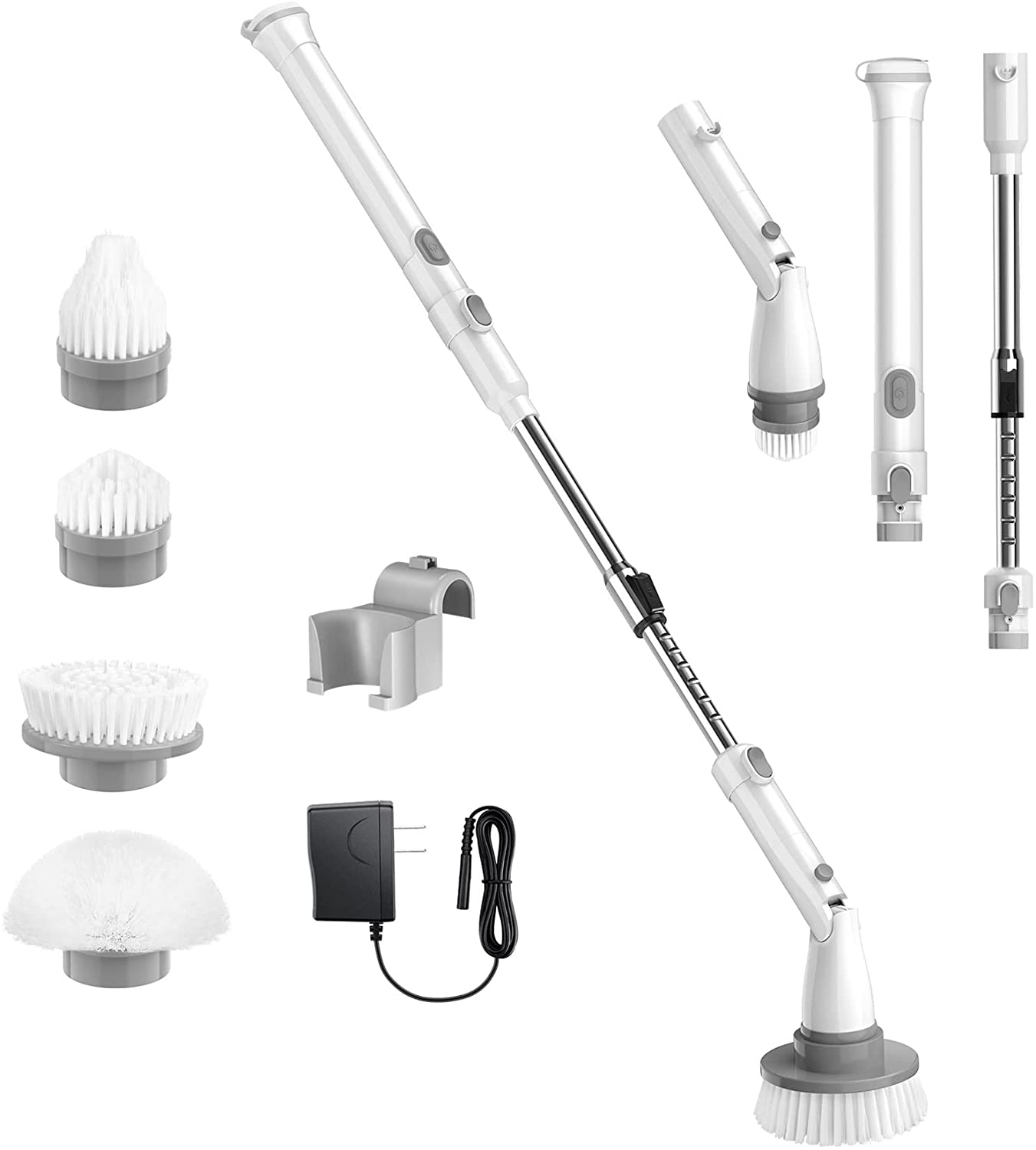 Electric Spin Scrubber Kh8 Pro - Cordless Bathroom Cleaning Brush with 1.5H Battery & Dual Speed (HM742) - Perfect for Shower Tiles, Bathtubs, and Grout Cleaning