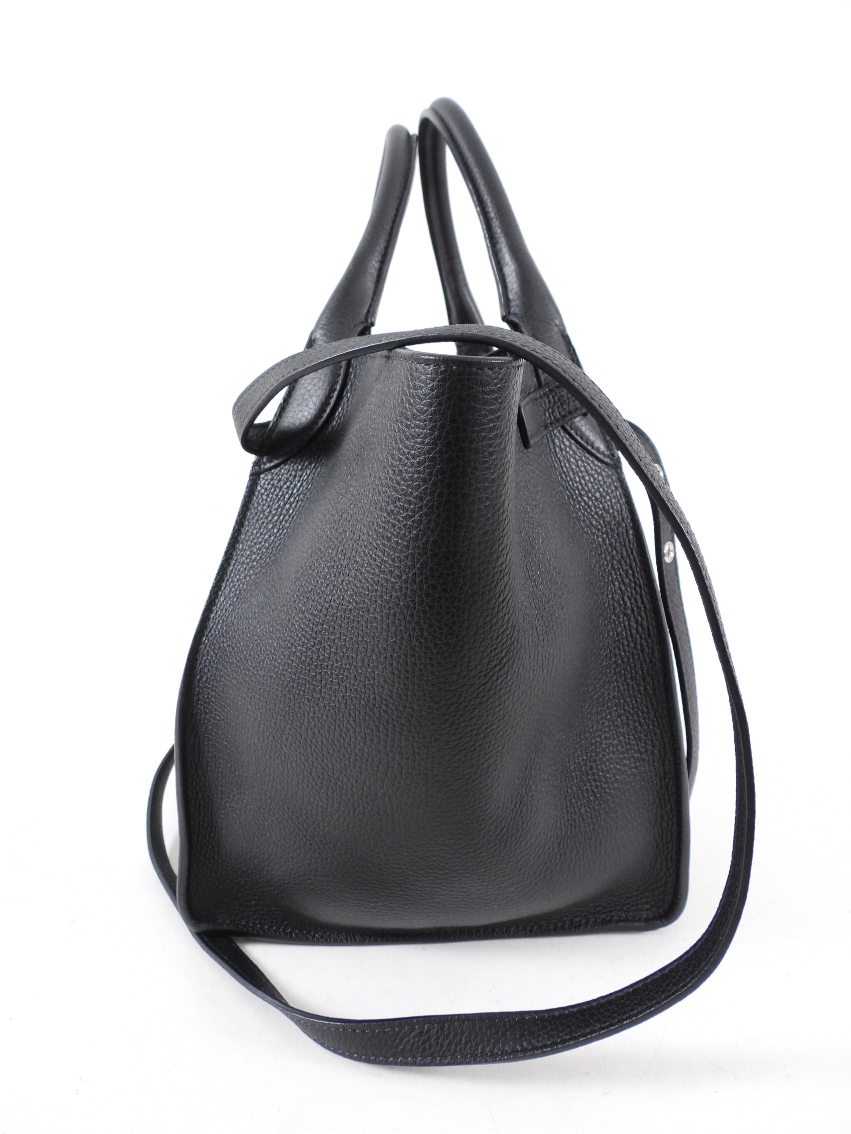 Celine Small Black Leather Tote Bag for Women - Stylish & Spacious Handbag for Work, Travel & Everyday Use