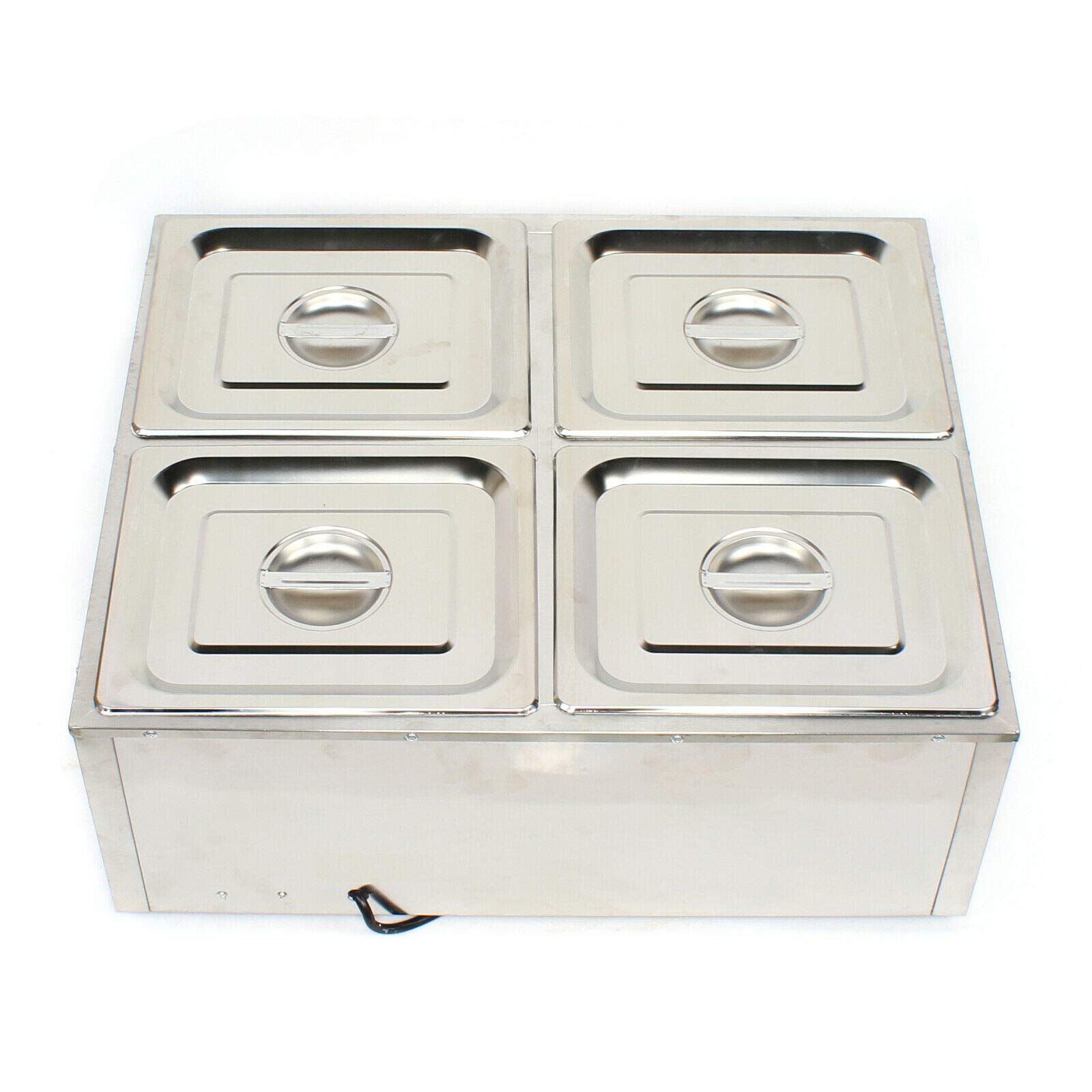 Gdrasuya10 Commercial Food Warmer - 4 Pot Buffet Countertop Steam Table Catering Equipment for Restaurants, Cafes & Catering Services | Perfect for Breakfast Shops, Snack Bars & Buffet Stations