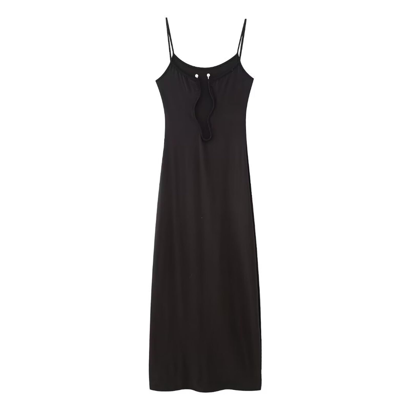 Women's Wavy Edge V-Neck Sleeveless Hollow Out Beach Dress - White Summer Vacation Party Wear for Poolside, Cocktail Events & Tropical Getaways