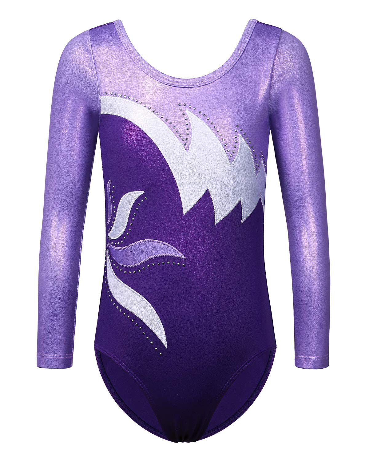 BAOHULU Girls Gymnastics Leotard - Sparkly Shiny Embroidery Dance Leotards for Kids & Children - Athletic Activewear for Ballet, Gymnastics, Cheerleading & Dance Competitions