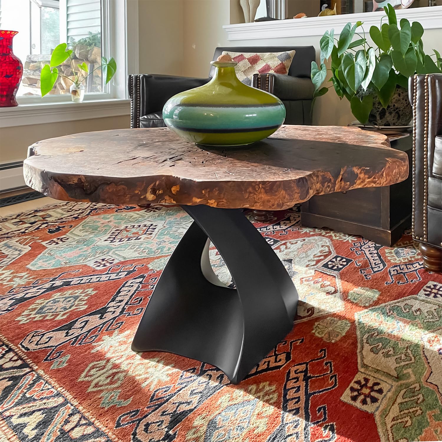 Flowyline 121 Tulipe 16H Metal Coffee Table Base for Round Table Tops - Durable Furniture Legs for Living Room, Lounge & Office Decor