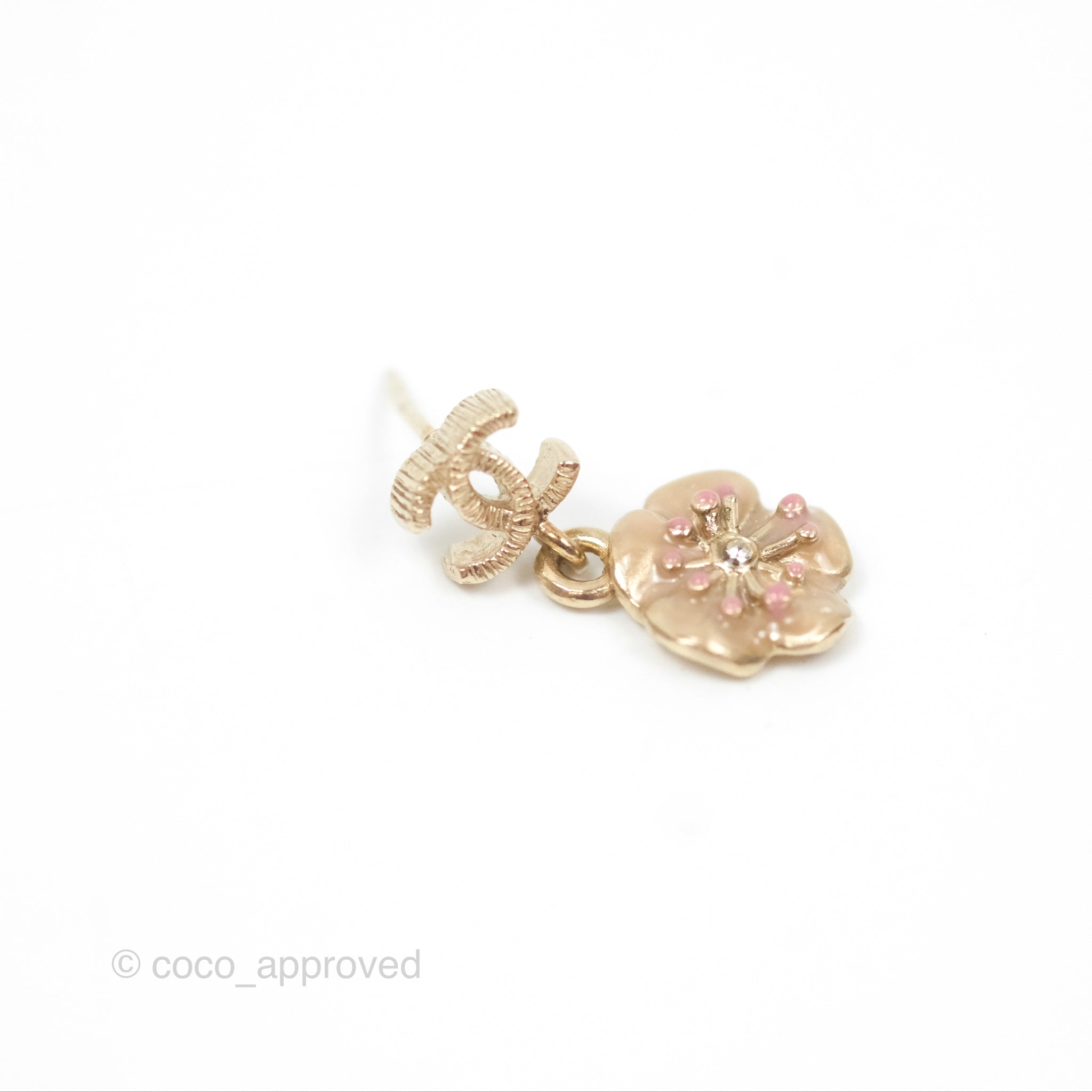 Chanel CC Camellia Drop Earrings - Gold Tone 13C - Luxury Fashion Jewelry for Women | Perfect for Parties, Weddings & Special Occasions