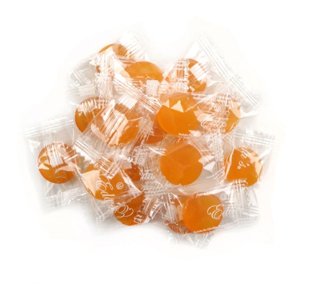 Sugar Free Hard Candy by Eda - Orange Flavor, 1 Pound Bag | Low Calorie, Keto-Friendly Snack for Diabetics, Office Treats & Party Favors