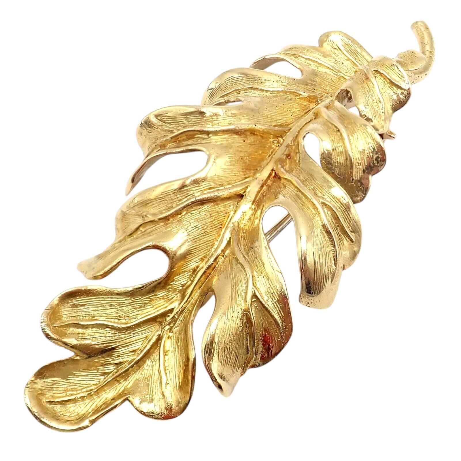 Vintage Tiffany & Co. 18k Yellow Gold Leaf Pin Brooch - Elegant Jewelry for Women, Perfect for Weddings, Parties & Special Occasions