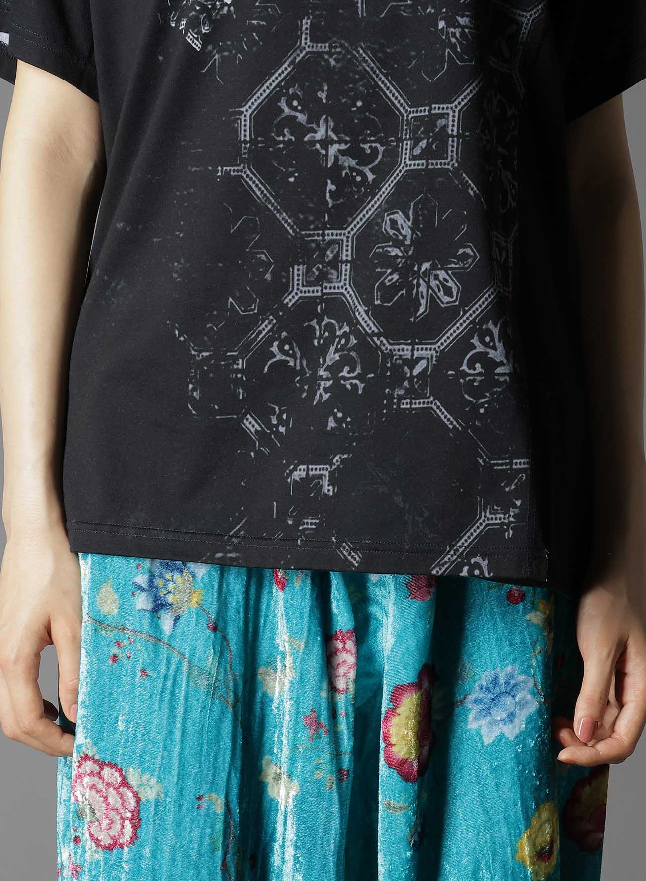 Stylish Cotton Jersey Tile Pattern T-Shirt - Mix Tiered Casual Tee for Women | Perfect for Everyday Wear, Layering & Outfit Styling