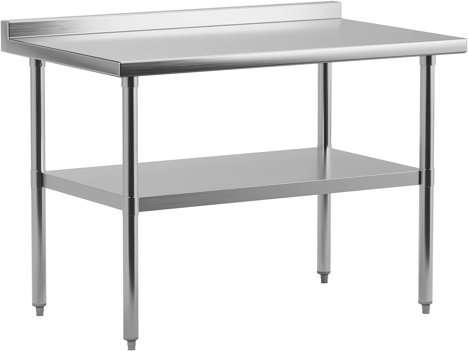 NSF Certified 48x24 Inch Stainless Steel Work Table with Backsplash - Heavy Duty Commercial Kitchen Prep Table for Restaurant, Hotel & Home Use - Perfect for Food Prep, Baking & Catering