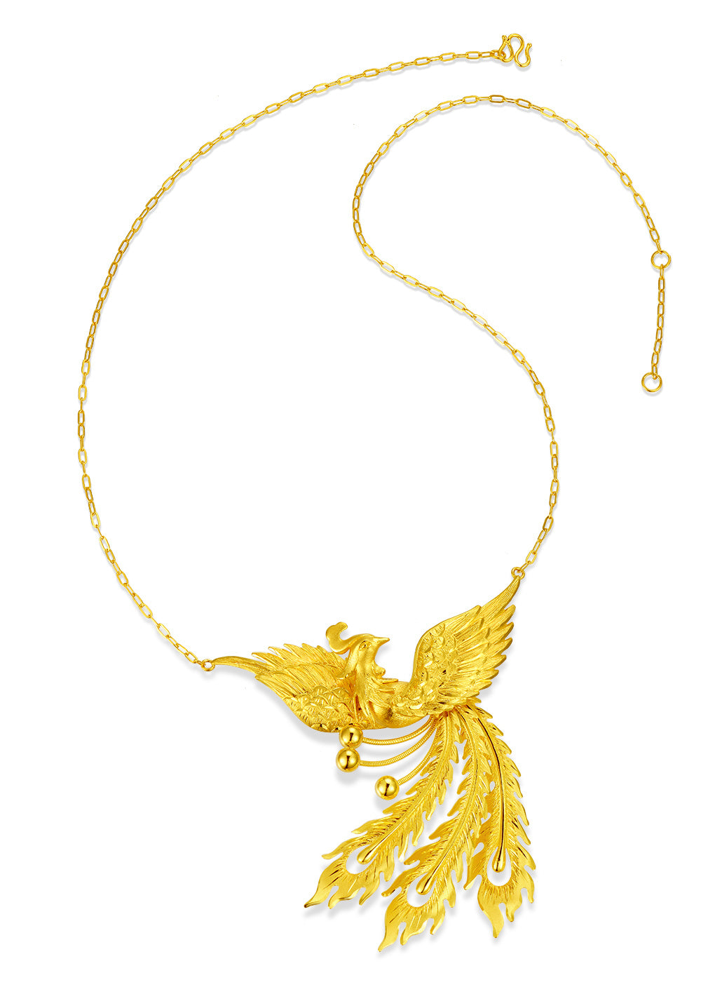24K Gold Phoenix Necklace - Elegant Handcrafted Jewelry for Women, Perfect Gift for Birthday/Anniversary/Wedding | Feng Wu Jiu Tian Phoenix Dance Pendant