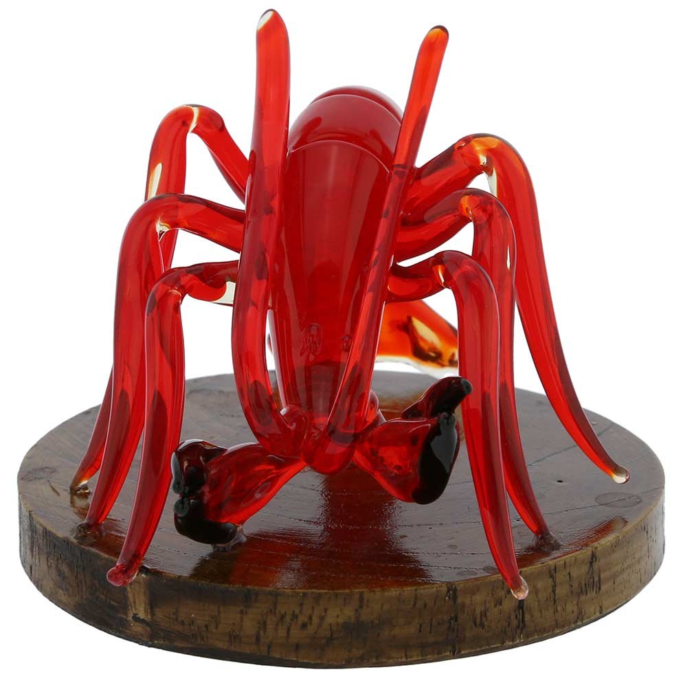 Handmade Murano Glass Lobster Sculpture on Base - Authentic Venetian Art for Home Decor & Gift