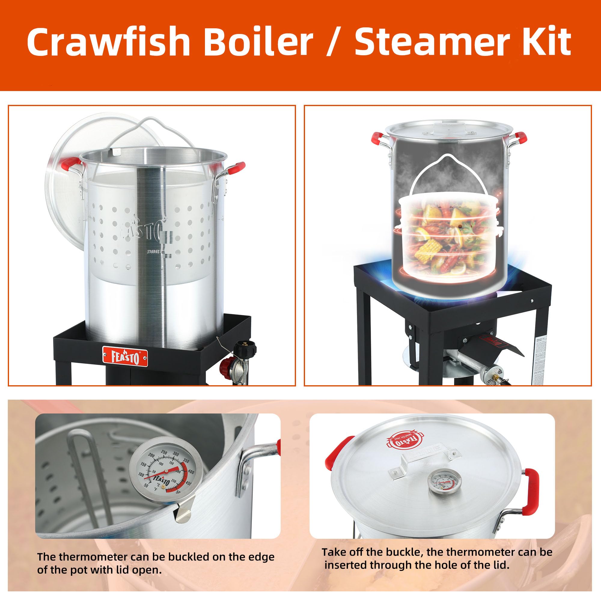 30QT Turkey Fryer & Fish Fryer Set with Basket - CSA Certified Outdoor Cooking Kit, 50,000 BTU Propane Burner for Thanksgiving, Camping & Backyard BBQs - Perfect for Deep Frying Turkey, Seafood & Chicken