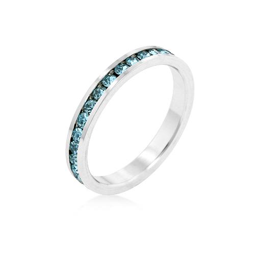 Elegant Stackable Aquamarine Crystal Rings for Women - Trendy Layered Jewelry for Everyday Wear, Parties & Special Occasions