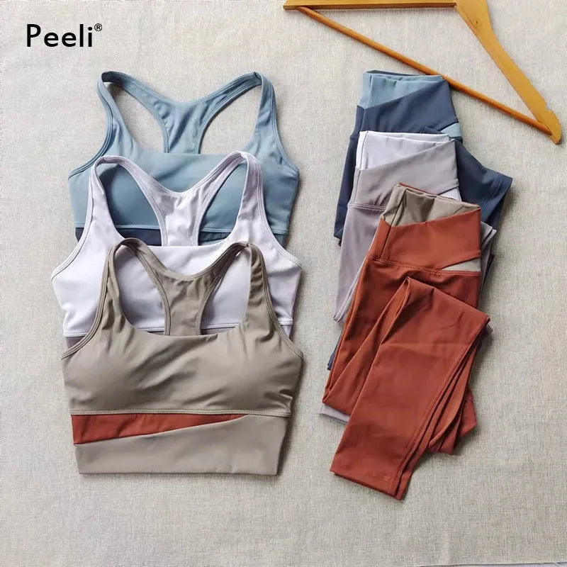 Women's Yoga Set - Sexy Sports Bra & High Waist Leggings 2-Piece Workout Outfit | Gym Clothes for Yoga, Pilates & Fitness Training | Breathable Athletic Sportswear for Women