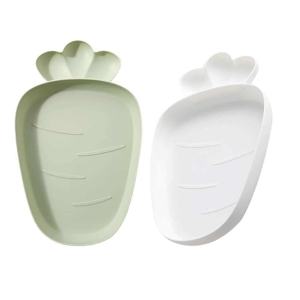 DOITOOL 2-Piece Ceramic Fruit Plate Set - Carrot-Shaped Candy Dish & Snack Tray for Home, Party, and Kitchen Decor | Perfect for Candy Display, Fruit Serving, and Dessert Presentation