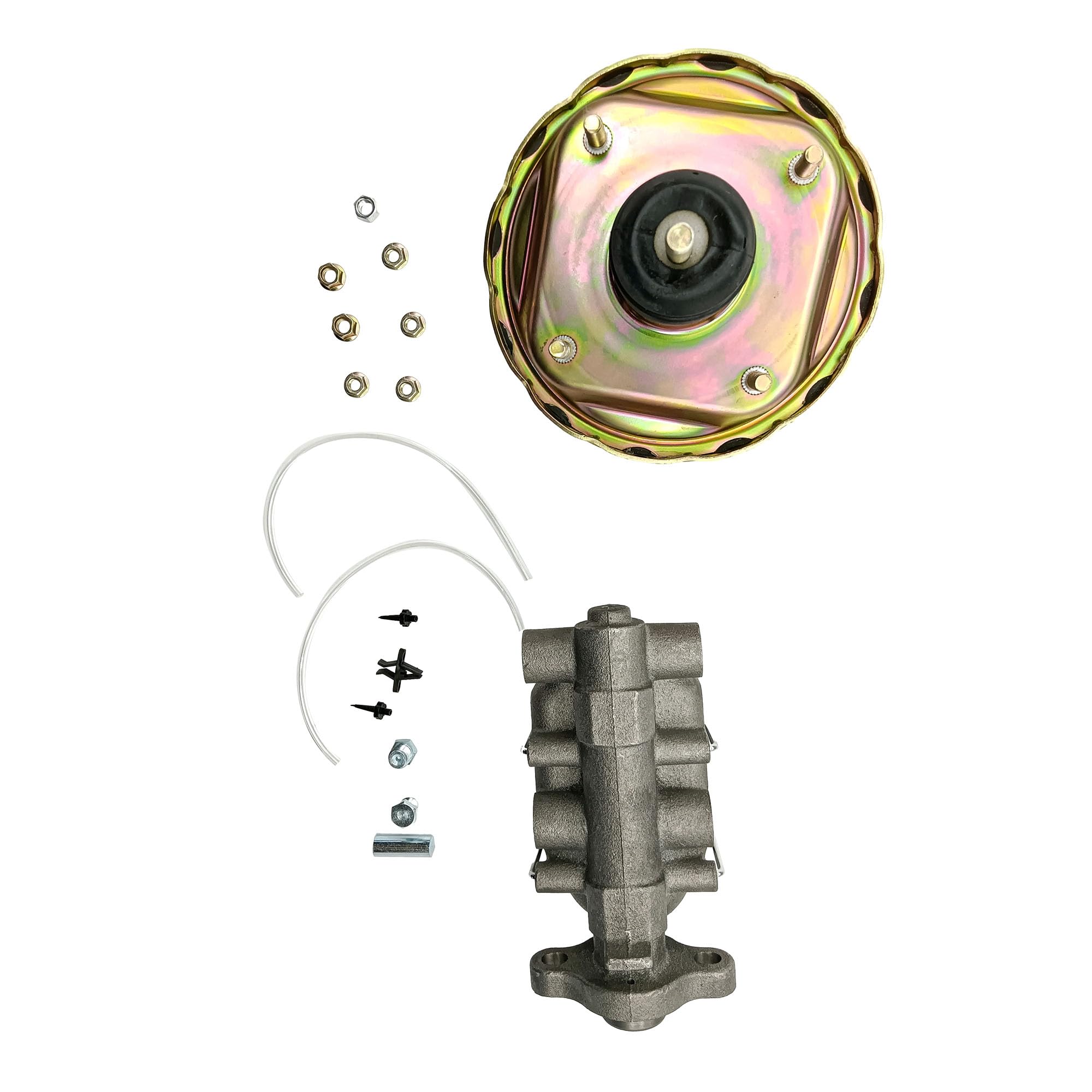 7 Inch Zinc Dual Power Brake Booster Kit with 1 Inch Bore Bail Top Master Cylinder - Universal Booster Conversion Kit RSRB03123 for Classic Cars & Hot Rods - Improve Braking Performance for Safer Driving