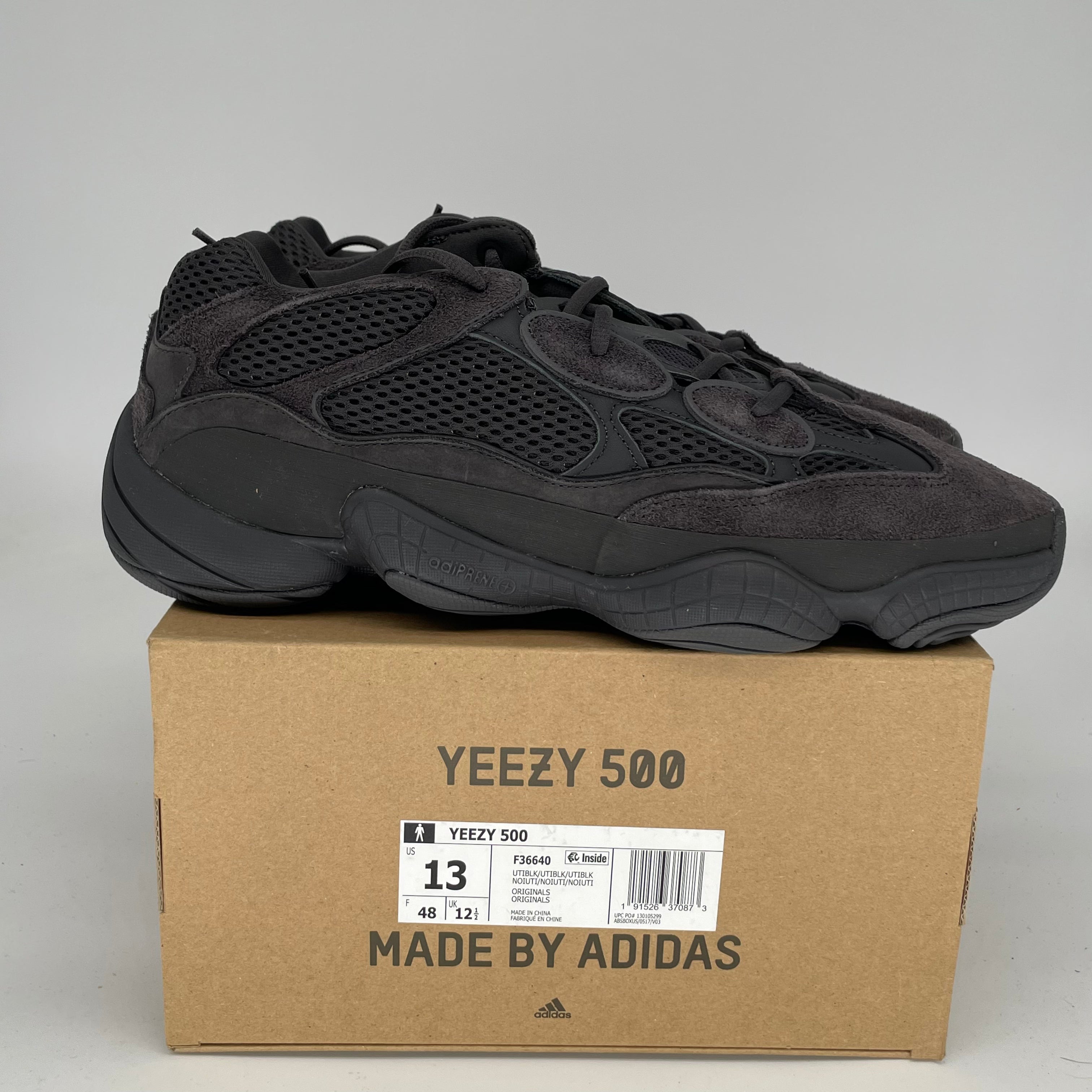 Adidas Yeezy 500 Utility Black Men's Sneakers Size 13 - F36640 | Comfortable Running Shoes for Jogging, Gym & Casual Wear