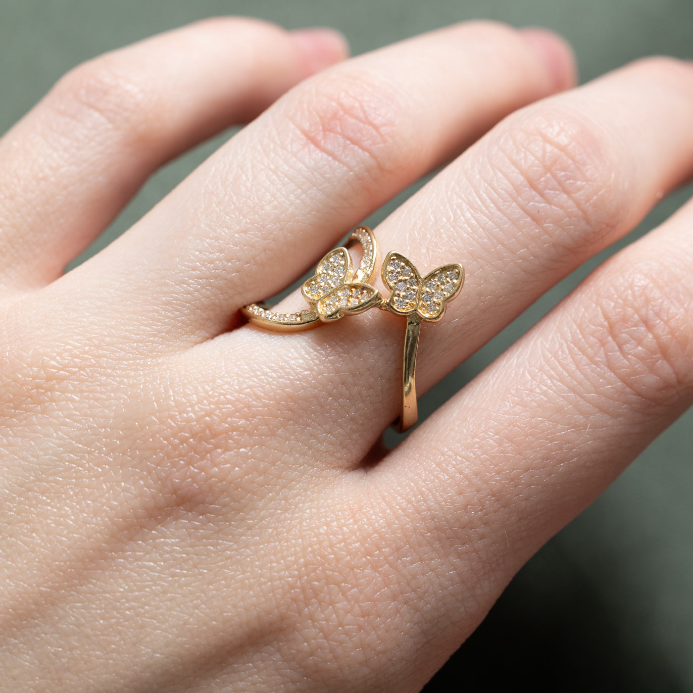 0.24ctw Diamond Butterfly Ring for Women - Size 7.5 - Elegant Sterling Silver Jewelry for Anniversary, Birthday & Romantic Gifts