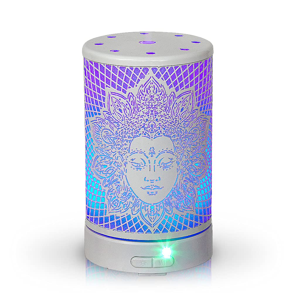 AROMAR Essential Ultrasonic Oil Diffuser - Cool Mist Humidifier & Aromatherapy Diffuser with Auto Shut-Off, 7 Color LED Lights for Home, Office, Yoga, Spa and Bedroom (White Medusa) - Perfect for Relaxation, Sleep & Stress Relief