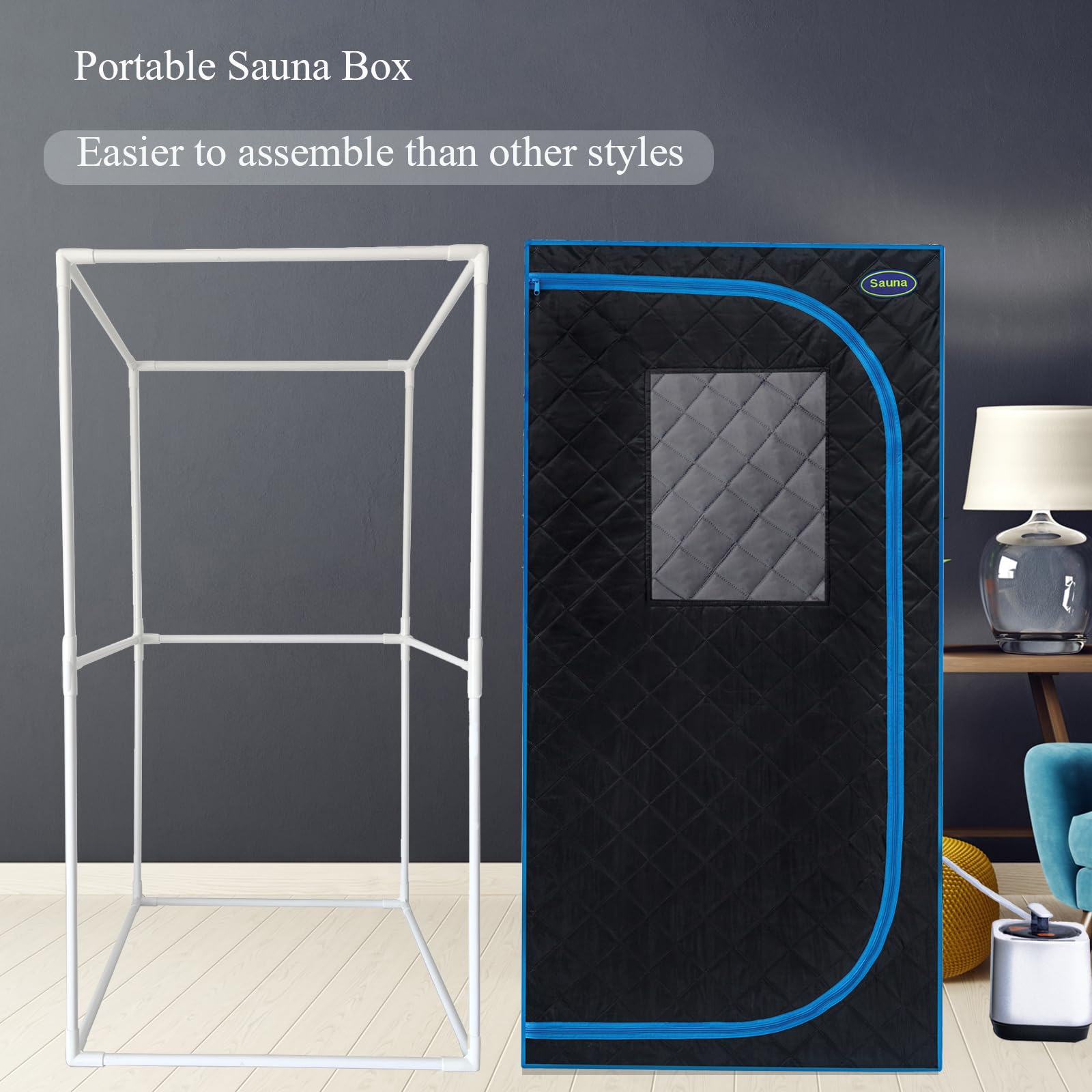 LTCCDSS Portable Steam Sauna Tent for Home - Fast Heating Personal SPA with Steam Generator & Chair - Indoor Sauna for Relaxation, Detox & Weight Loss at Home