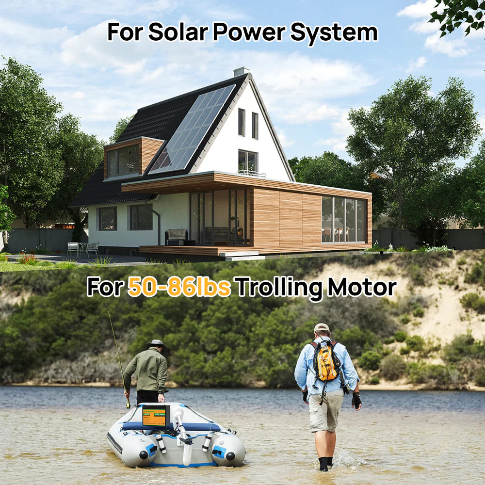 ECO WORTHY 12V 100Ah LiFePO4 Deep Cycle Battery - Perfect for Solar Power Systems, RVs, Marine & Off-Grid Applications