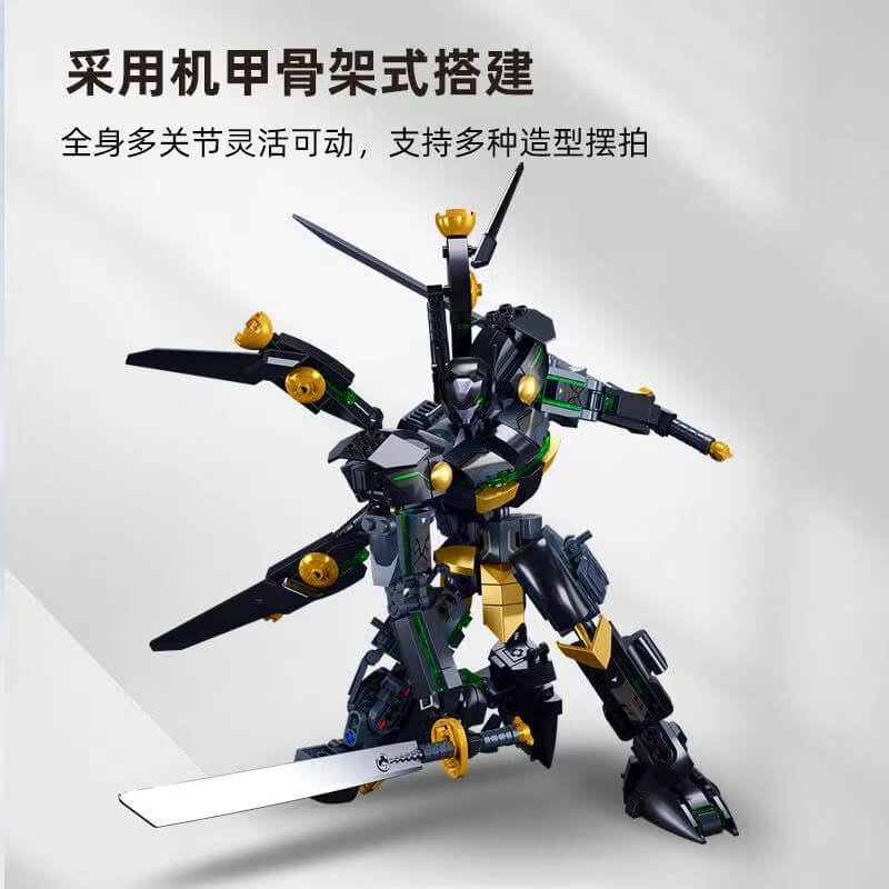Sluban Robot Black Bat Mecha Building Blocks Set - STEM Toy for Kids Ages 6-12 | Creative Construction Kit for Robot Lovers | Perfect for Birthday Gifts & Educational Play