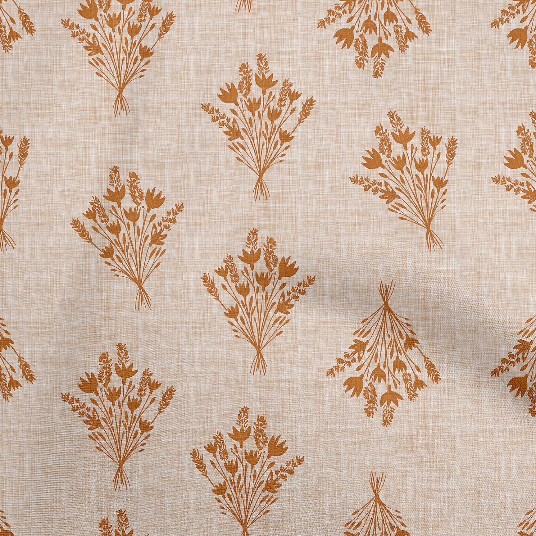 oneOone Rayon Orange Printed Fabric by The Yard - 56 Inch Wide Sewing Material for DIY Clothing, Dresses & Home Decor Projects | Premium Quality Block Print Fabric for Crafting & Fashion Design