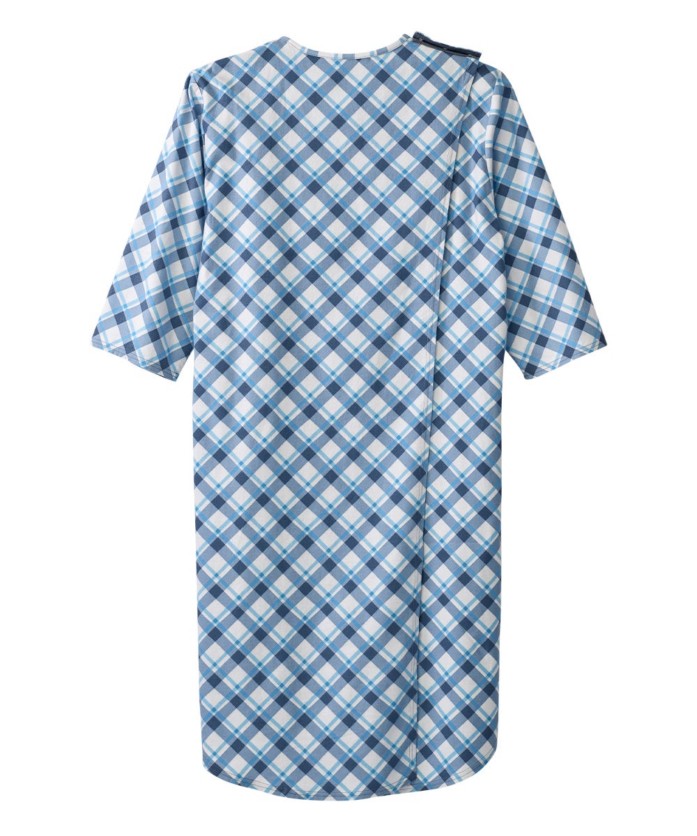 Men's Soft Flannel Hospital Gown - Comfortable Home Care Robe for Patients & Elderly - Perfect for Post-Surgery, Recovery & Nursing Home Use