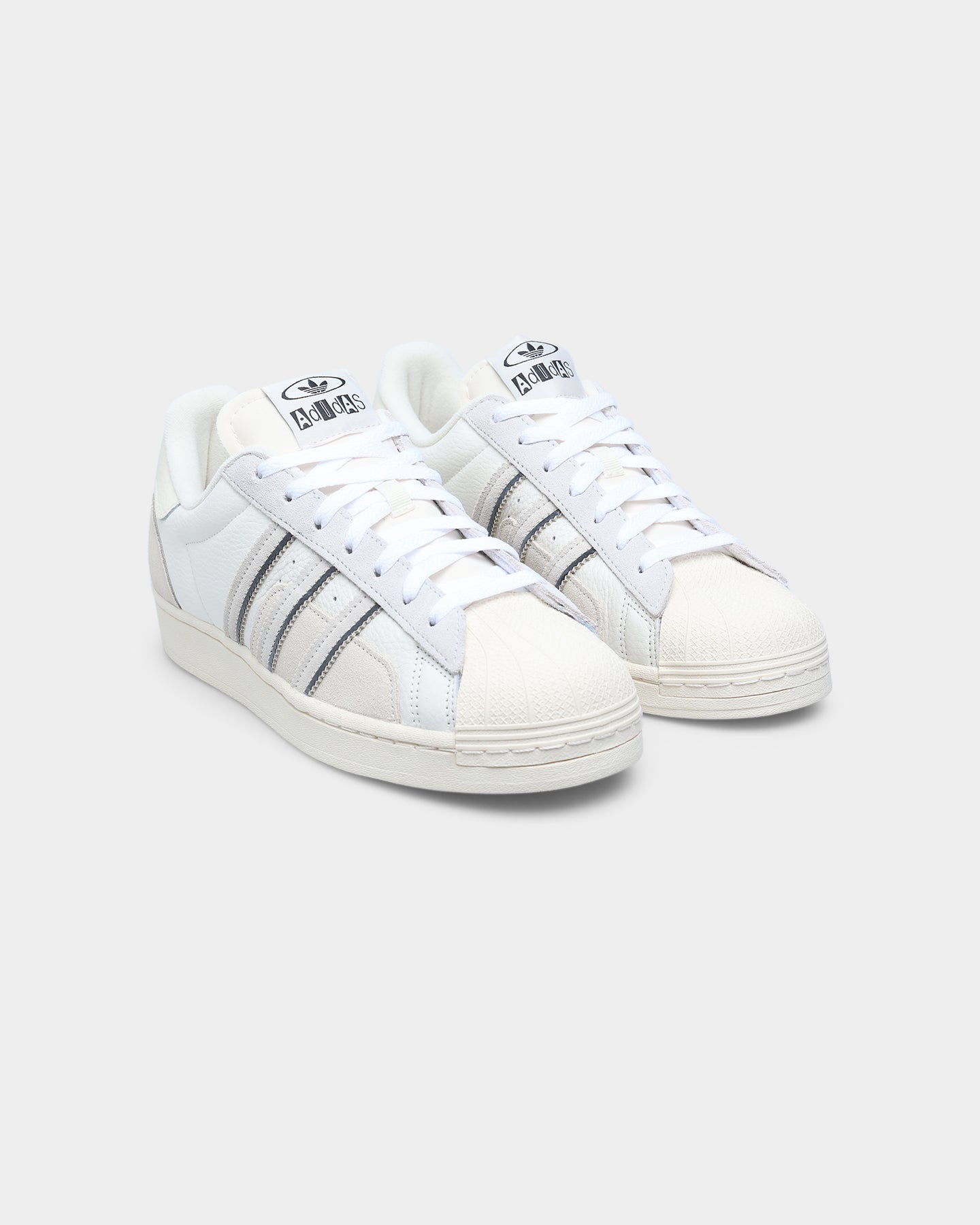 Adidas Superstar Sneakers - Cloud White, Aluminium & Vivid Red Colorway | Classic Casual Shoes for Men & Women | Perfect for Streetwear, Gym & Everyday Fashion